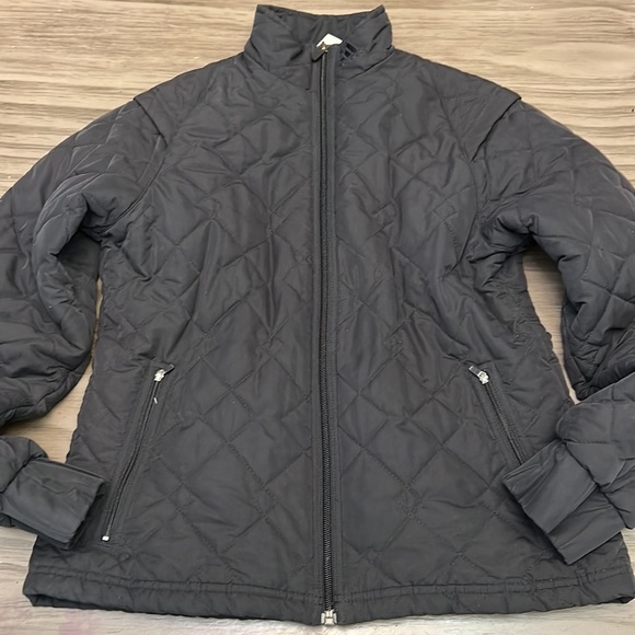 ADIDAS BLACK QUILTED ZIP UP JACKET MEDIUM - Picture 1 of 17